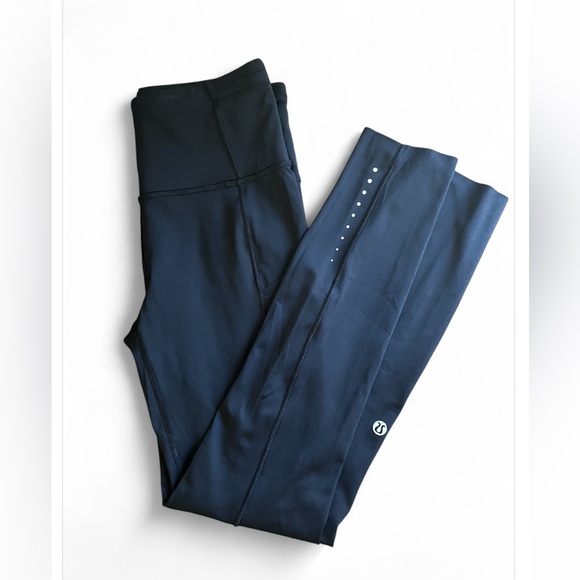 Lululemon Hit It Tights Women’s 4 Black Ankle Stretch Drawstring Pockets Yoga - Picture 1 of 8